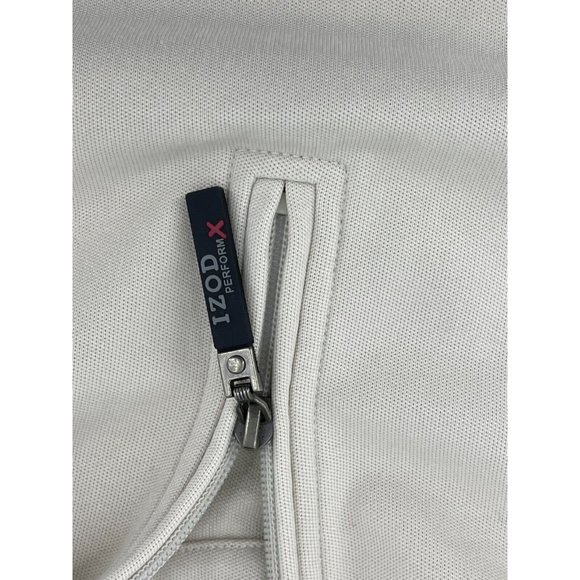 Izod PerformX Men's 1/4 Zip High Collar Knit Golf Sweatshirt Jacket Beige XXL - Picture 7 of 10